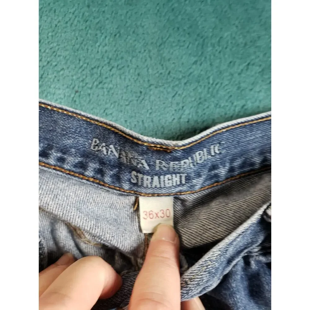 Banana Republic Jeans Size 36x30 Mens Blue Pants Stretch Denim Straight